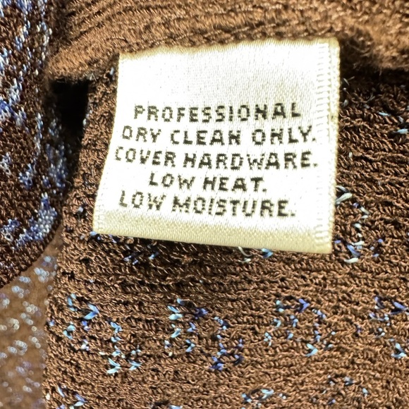 St. John Collection Size 4 S Brown Blue Santana Knit Jacket Tank Set Twinset - Picture 10 of 10